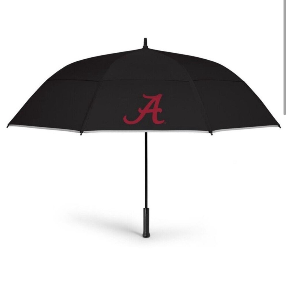 NEW 68” Weatherman Golf Umbrella - Alabama Crimson Roll Tide Black Windproof NIB